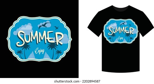 Summer Enjoy T-shirt Design Summer t-shirt design vector. For t-shirt print and other uses