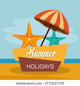 summer enjoy with umbrella beach