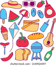 Summer Equipment Doodle Pack your business or merchandise