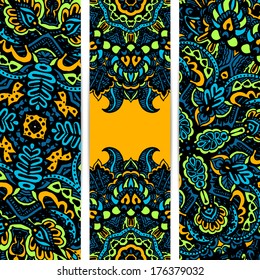 Summer ethnic vector banner set