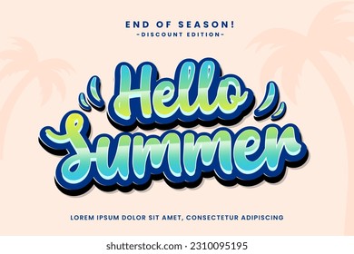 Summer event vector text effect editable, simply write your words and watch the magic happen, Use this one-of-a-kind effect to say whatever you want, simple freshness and elegant vector design.