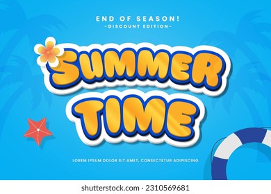 Summer event vector text effect editable, simply write your words and watch the magic happen, Use this one-of-a-kind effect to say whatever you want, simple freshness and elegant vector design.