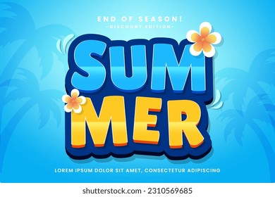 Summer event vector text effect editable, simply write your words and watch the magic happen, Use this one-of-a-kind effect to say whatever you want, simple freshness and elegant vector design.