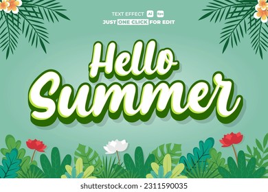 Summer event vector text effect editable, simply write your words and watch the magic happen, Use this one-of-a-kind effect to say whatever you want, simple freshness and elegant vector design.