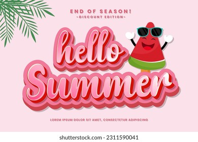 Summer event vector text effect editable, simply write your words and watch the magic happen, Use this one-of-a-kind effect to say whatever you want, simple freshness and elegant vector design.