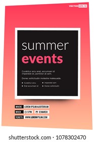 Summer Events Poster Template with Text and Apply Now Button