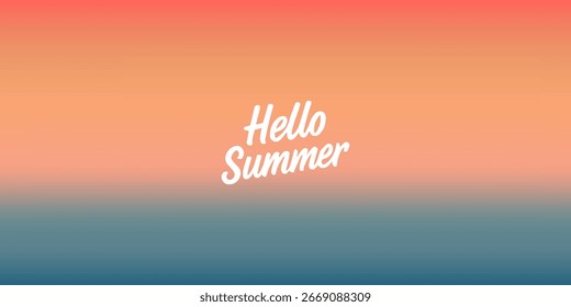 Summer exotic background with abstract soft gradient landscape. colourful gradients blurred summer banner, poster, cards for holiday season,    brochure for summer flyer, celebration, ads, branding.