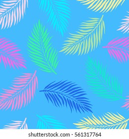 Summer exotic floral tropical palm, banana leaves background. Vector abstract seamless pattern. Plant flower nature wallpaper