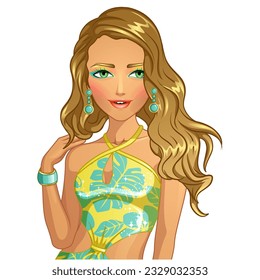 Summer Eyes Cute Cartoon Character. Vector Illustration