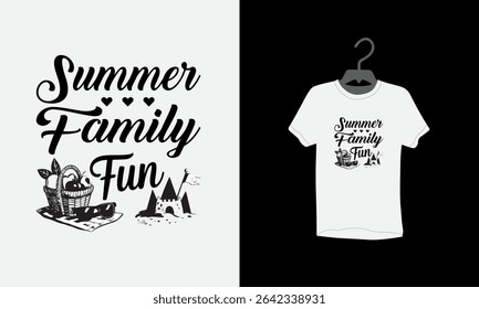 summer family fun t shirt design, typography t shirt design, Vector illustration, Silhouette, family vacation 2025,Vintage, Retro Style,poster, Modern design, tee, textile, print, graphic, special,