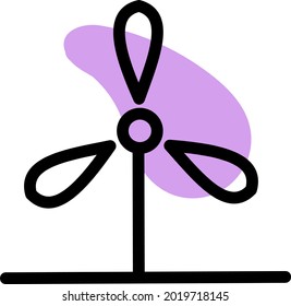 Ventilador de verano, ilustración, vector sobre fondo blanco.