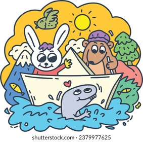 Ilustración de diseño de vectores de fantasía de verano