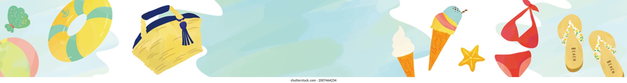 Summer fashion item watercolor touch design