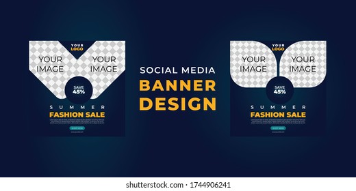 Summer Fashion Sale Poster. Social media post design. 