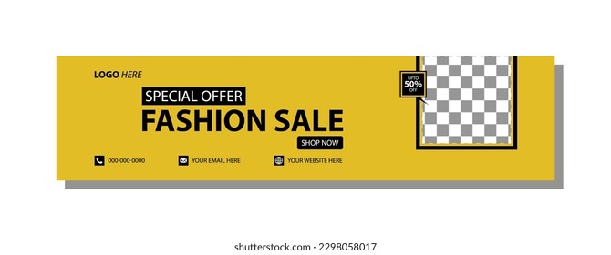 Summer fashion sale social media web banner flyer and FB cover design template vector Premium
