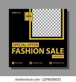 Summer fashion sale social media web banner flyer and FB cover design template vector Premium

