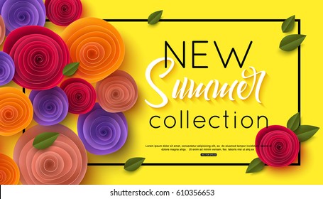 Summer Fashion Shopping Banner Template, Vector Illustration