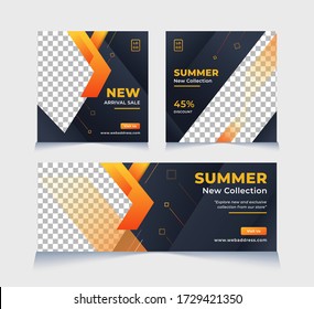 Summer Fashion Social Media Instagram Sale Post Web Banner Facebook Cover Template