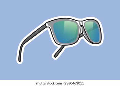 Summer Fashion Sun Glasses Sticker vector illustration. Summer and fashion objects icon concept. Summer shiny colorful sunglasses sticker design vector with shadow.