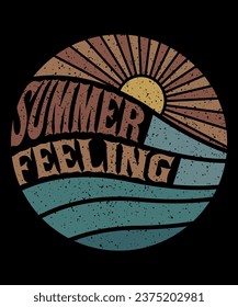 Summer feeling vector tshirt design