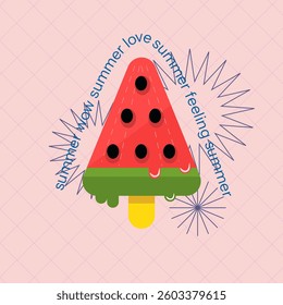 Summer feeling with watermelon ice cream