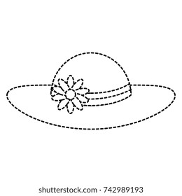 summer female hat with flowers