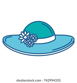 summer female hat with flowers