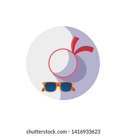 summer female hat with sunglasses accessory