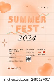 Sommerfest Pfirsich Gradient Poster Vorlage