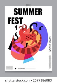 summer fest poster design for background, banner, poster, flyer, brochure, etc