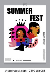 summer fest poster design for background, banner, poster, flyer, brochure, etc