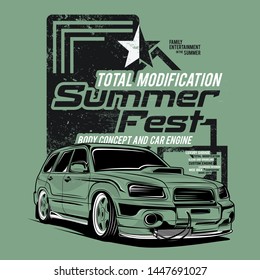 summer fest, super car illustrations