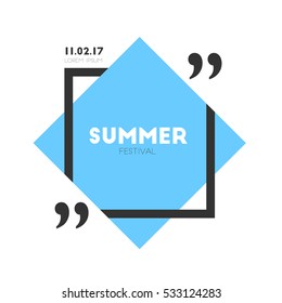 Summer Festival. For Art Template Design, List, Page, Mockup Brochure Style, Banner, Idea, Cover, Booklet, Print, Flyer, Book, Blank, Card, Ad, Sign, Poster, Badge.