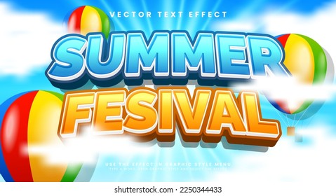 Summer festival editable text effect suitable to celebrate the summer event.