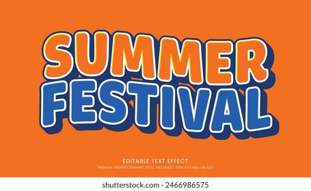 festival de verano Plantilla de efecto de texto editable