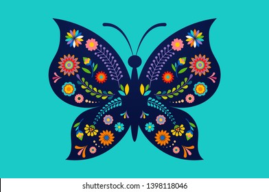 Summer festival, fair with patterned butterfly 