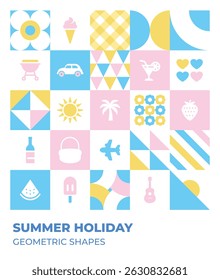 Summer festival geometric shapes background