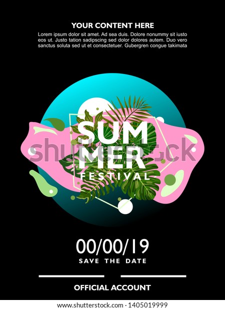 Summer Festival Poster Design Template On Stock Vector Royalty Free