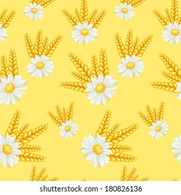 summer field seamless pattern. EPS 10. No transparency. No gradients.