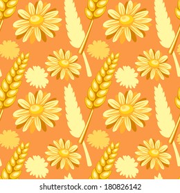 summer field seamless pattern. EPS 10. No transparency. No gradients.