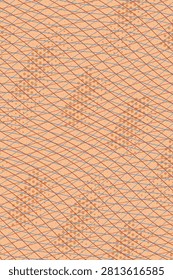 Summer fiesta sunset typography background with woven mesh screen print dot band field and crossed sinewave texture pattern