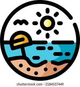 Summer Filled Outline vector design and illustration template