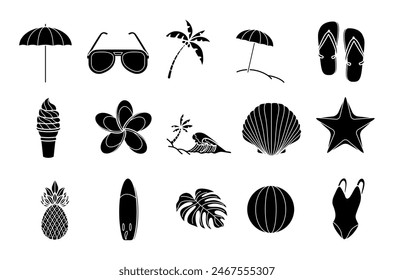 Summer Filled Vector Set Illustration