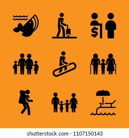 summer, fin, talking and group icon set. Vector illustration for web and design.