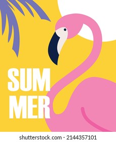 Summer Flamingo Bird And Palm