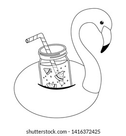 Summer flamingo float design vector illustration