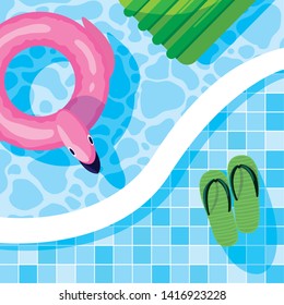 Summer flamingo float design vector illustration