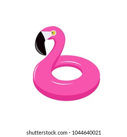 Summer flamingo float. Isolated