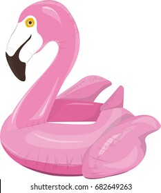 Summer flamingo float. Isolated. Vector