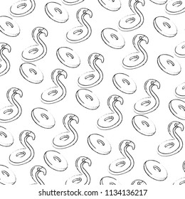 summer flamingo float ring background